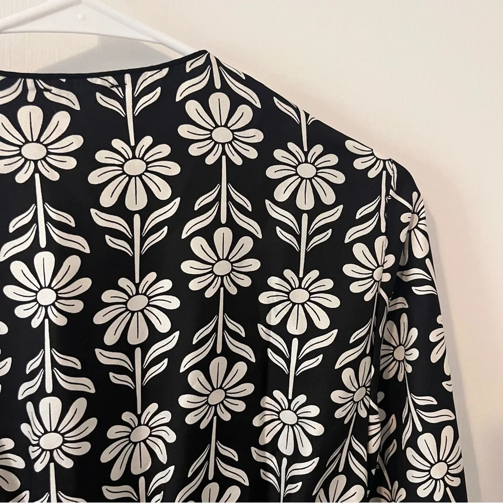NWT Sandro Paris Illiana Floral Mini Dress Button Front Silk Size FR 40 US 8 - Picture 14 of 16